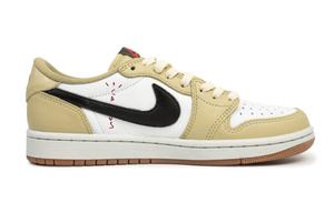 Кроссовки Travis Scott X Air Jordan Vintage Basketball Shoes Women's Low-top White/brown/black, черный/белый/коричневый