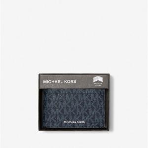 Кошелек Michael Kors Harrison Logo Billfold With Passcase, Тёмно-синий