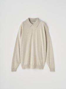 Вязаная рубашка-поло с длинными рукавами | KNOLL | 30G, современный крой