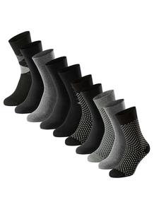 Schiesser Носки, упаковка из 10 штук, в черном цвете/в горошек/черном цвете/с ромбами