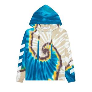 Худи Off-White Diag Tie Dye Knit Hoodie 'Bone/White', белый