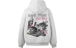 Толстовка Unisex Hooded Moderate Heavyweight ZIAREL, белый heather серый