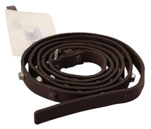 Шикарный коричневый кожаный модный ремень с серебряной пряжкой Costume National