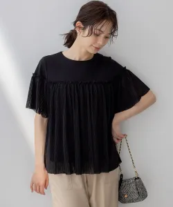 Топ с плиссированными рукавами 5/8 Suite, цвет Black [005]