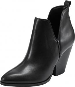 Женские ботильоны YDN с заостренным носком, вырезом V, на высоком толстом каблуке, удобные, короткие, на каждый день, зимние, размер 4-16 US, Black