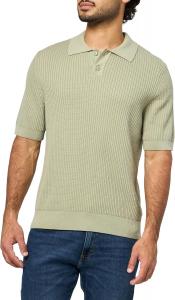 BOSS мужская фактурная вязаная поло с коротким рукавом, Moss Green