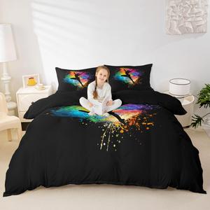 Erosebridal Комплект постельного белья Gymnast с блестками для гимнастов и танцоров, Black Yellow Blue Purple