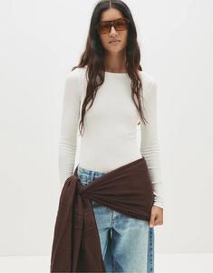 Боди Pull&Bear с длинными рукавами белого цвета