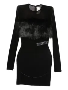 Мини-платье с отделкой из искусственного меха Burc Akyol, черный