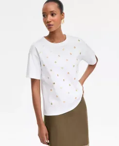 Женский топ с короткими рукавами и люверсами I.N.C. International Concepts, белый