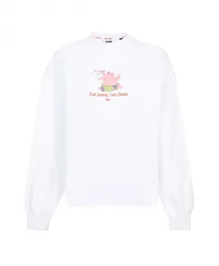 Хлопковая толстовка с ребристым воротником и принтом. Gcds, белый