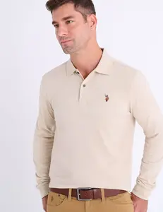 Поло лонгслив U.S. Polo Assn Peached Jersey Shirt, бежевый