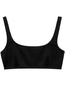 Prada бикини-топ с круглым вырезом из переплетения интерлок, черный