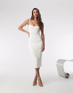 Платье миди Good American с кристаллами в форме сердца, облачно-белого цвета