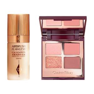Набор для макияжа Charlotte Tilbury Arbrush Flawless + палетка теней для век 4 цвета Luxury Palette, Pillow Talk + 1N
