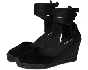 Туфли Soludos Leather Marseille Wedge, цвет Noche Black