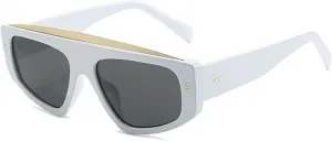 Роскошные панк-солнцезащитные очки «кошачий глаз» для женщин и мужчин, дизайнерские солнцезащитные очки, модные черные очки 492 Melrose, White