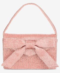 Миниатюрная сумка с верхней ручкой и бантом из бусин On 34th, Beaded - Silver Pink