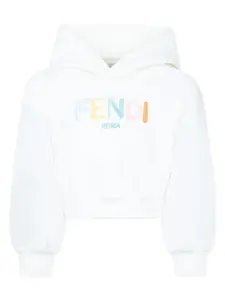 Худи с вышитым логотипом FENDI KIDS, белый