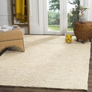 Ковер SAFAVIEH, 183 x 275 см, Natural Fiber Collection, Ivory, ручной работы из джута, идеально подходит для помещений с высокой проходимостью в гостиной, спальне (NF520A)