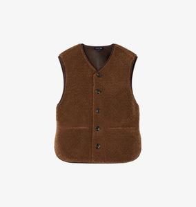 Жилет Fusil из искусственного меха с фактурной текстурой Soeur, коричневый