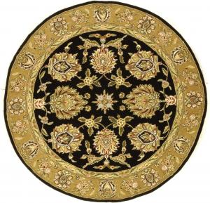 SAFAVIEH Traditions Collection круглый ковер 122 x 122 см Black / Gold TD606B ручной работы восточный премиальный шерстяной