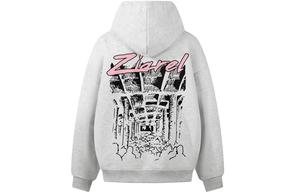 Толстовка Unisex Hooded Moderate Heavyweight ZIAREL, белый heather серый