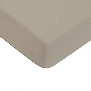 Простыня на резинке Mako-Satin, однотонный атлас, цвет овсяный, размер 140x200 Tommy Hilfiger