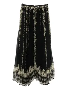 Плиссированная макси-юбка Katz с цветочным принтом Alice + Olivia, черный