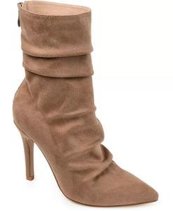 Женские ботильоны Markie с оборками и шпильками Journee Collection, коричневый/бежевый