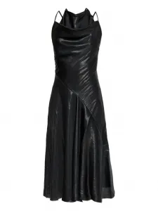 Миди-платье с драпированным вырезом Diesel, черный