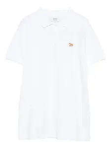 Рубашка-поло с вышитым изображением лисы Maison Kitsuné, белый