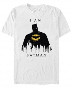Мужская футболка с коротким рукавом i am batman city silhouette Fifth Sun, белый