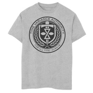 Футболка со значком органа власти Marvel Studios Loki Time Variance для мальчиков 8–20 лет с графическим изображением Marvel