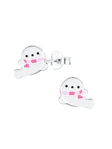 Серьги, серьги-гвоздики SEAL с шарфом из серебра 925 пробы, комплект из 2 предметов. Alexander York