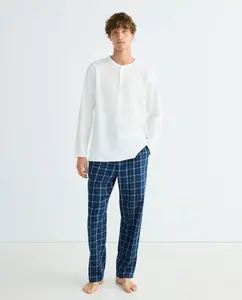 Мужские длинные пижамные штаны Dustin, темно-синий