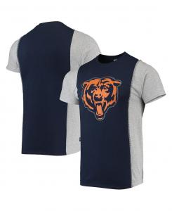 Мужская темно-синяя, меланжевая серая футболка с разрезом chicago bears Refried Apparel, мульти