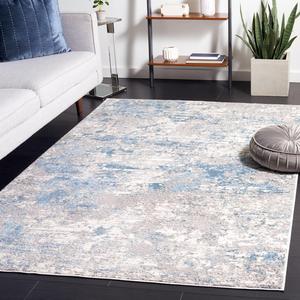 Ковер SAFAVIEH, 161 x 229 см, Lagoon Collection, Ivory & Blue, современный абстрактный дизайн, не линяет и прост в уходе, идеален для помещений с высокой проходимостью в гостиной, спальне (LGN570M)