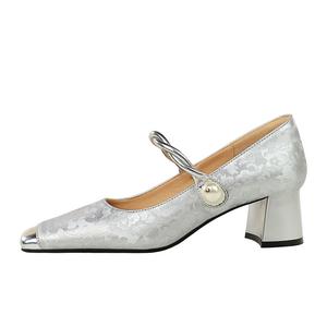 QITUMAUL Мэри Джейн на платформе 5 см серебристые, цвет Silver[Heel Height 5cm]