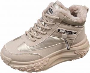 Зимние женские ботинки водонепроницаемые с утеплителем из меха, теплые походные туфли, легкие наружные ботинки до щиколотки для снега, для треккинга и прогулок Generic, #B08-Khaki