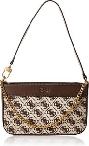 GUESS Женская Сумка Katey Brown Logo Jacquard Мини Сумка Через Плечо С Верхней Молнией