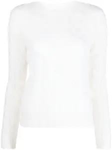 Кашемировый джемпер фактурной вязки Max Mara, нейтральный