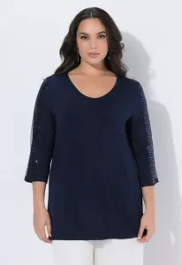 Топ с длинными рукавами и пайетками Ulla Popken, Marine