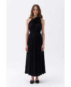 Женское длинное платье с воротником-халтером NOCTURNE, Black