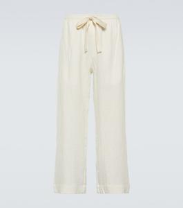 Широкие льняные брюки Commas, белый