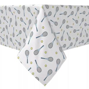 Квадратная скатерть, 100% хлопок, 60x60 дюймов, теннисный матч