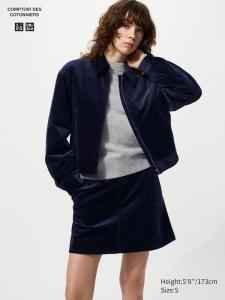Вельветовая мини-юбка Uniqlo, 69 navy