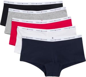 Женские шорты Tommy Hilfiger Classic Cotton с логотипом, комплект из 5 пар, Red/Navy/White/Heather Grey/Black