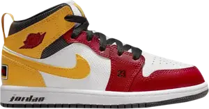 Кроссовки Air Jordan 1 Mid SE PS Motorsport, белый