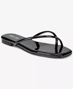 Женские плоские сандалии Celine Criss-Cross с квадратным носком и застежкой-слип — доступны расширенные размеры SMASH Shoes, черный